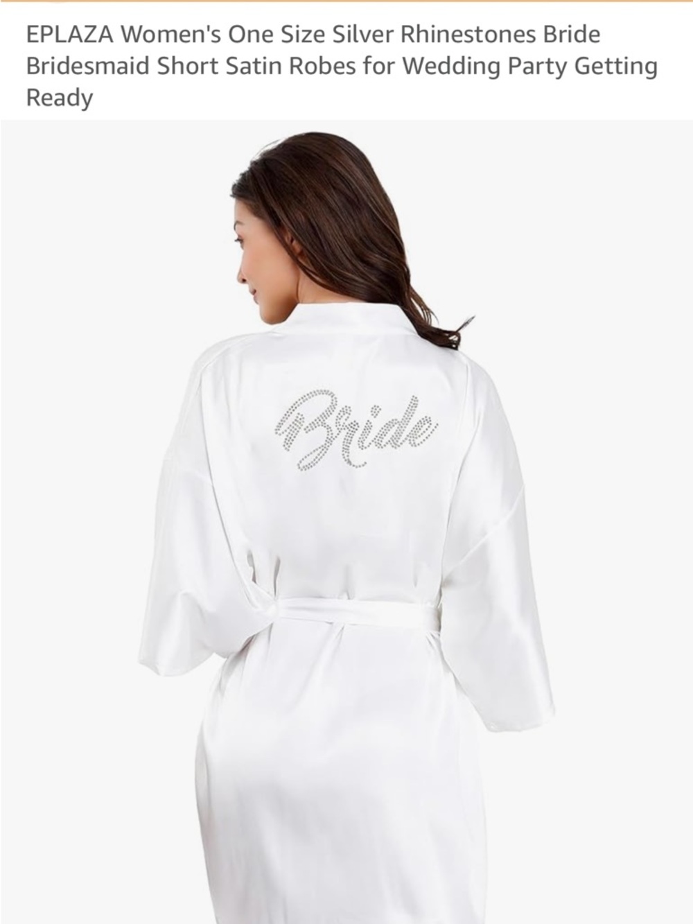 Satin Bride Robe White